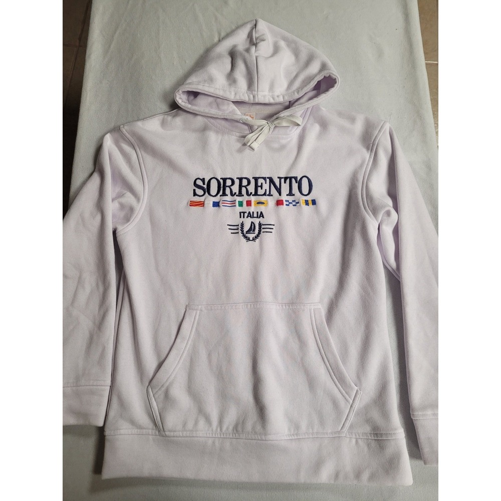 Sorrento Italia Sweatshirt Hoodie Pullover Flags Embroidered Graphic JHK Size M‎